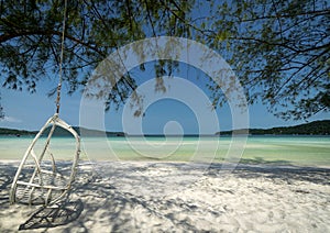 Saracen Bay beach in Koh Rong Samloen island in Cambodia photo