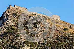 Saracen castle in Taormina, Sicily, Italy photo