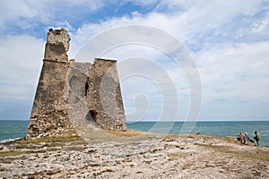 Saracen tower, coast of Gargano, Vieste photo