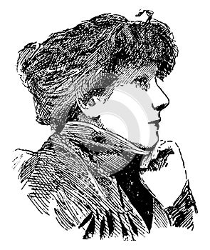 Sarah Bernhardt, vintage illustration