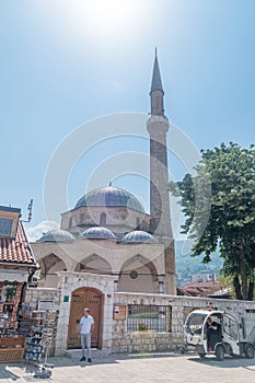 Sarajevo Bascarsija Mosque in city center of Sarajevo