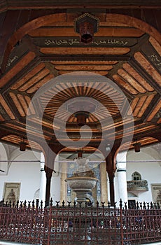 Sarajevo, Bosnia and Herzegovina, Gazi Husrev-beg Mosque, ablution, fountain, courtyard, Quran, Koran, wooden, gazebo, mosque