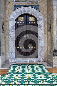 Sarajevo, Bosnia and Herzegovina, Gazi Husrev-beg Mosque, door, entrance, decorations, courtyard, Quran, Koran, mosque