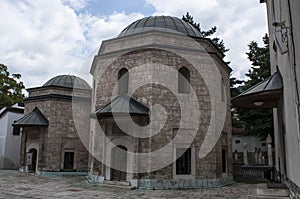 Sarajevo, Bosnia and Herzegovina, Gazi Husrev-beg Mosque, Mausoleum, courtyard, Quran, Koran, mosque