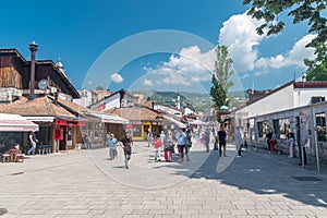 Bascarsija Sarajevo`s old bazaar and the historical and cultural center of the city