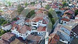 Sarajevo capital aerial view in old city