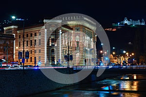Sarajevo City Hall night view