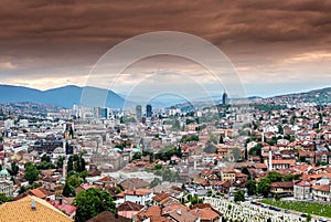 Sarajevo City panoramic wiev photo