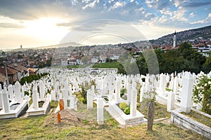 Sarajevo Cityscape with dramatic sky