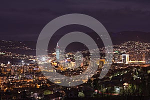 Sarajevo cityscape view at night