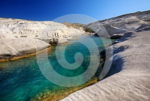 Sarakiniko bay, Milos island, Cyclades, Greece