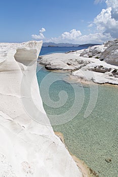 Sarakiniko beach in the island of Milos, Greece