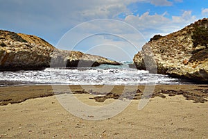 Sarakiniko beach in Milos island, Greece