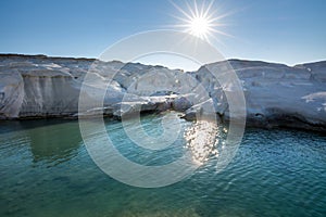 Sarakiniko beach in Milos Island, Greece