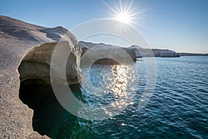 Sarakiniko beach in Milos Island, Greece