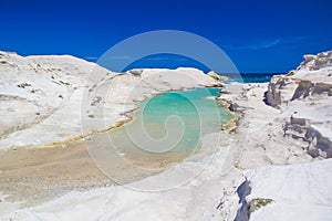 Sarakiniko beach, Milos island, greek Cyclades, Aegean, Greece, Europe