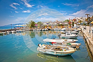 Saranda city port at ionian sea.