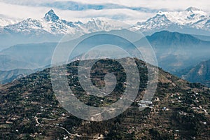 Sarangkot hill and the Machapuchare, Nepal