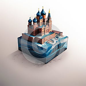 Saransk, Mordoviya, Russia Microcity Model. Generative AI.