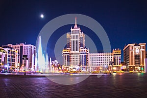 Saransk night illumination of the city center