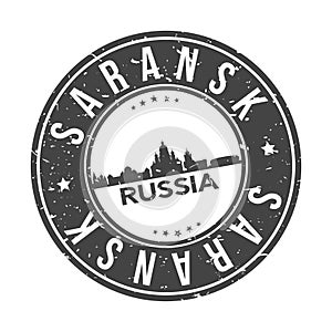 Saransk Russia Round Stamp Icon Skyline City Design Badge Rubber.
