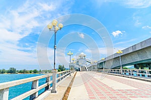 The Sarasin Bridge with blue sky background at Phuket Island