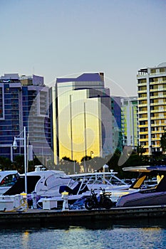 Sarasota bay harbor and bay front sun set landscape photo