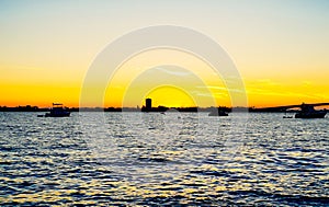 Sarasota bay harbor and bay front sun set landscape photo