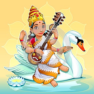 Sarasvati, Hindu goddess of knowledge, arts and learning.