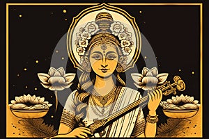 Sarasvati sarswati image for happy Vasant Panchami