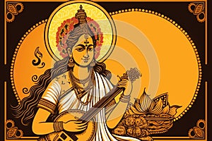 Sarasvati sarswati image for happy Vasant Panchami