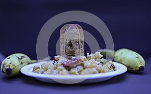 Saraswathi Pooja and Ayudha Pooja Celebrations - Cooked chickpeas, banana,