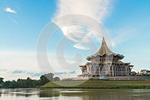 Sarawak State Legislative Assembly(Dewan Undangan Negeri) with blue sky photo