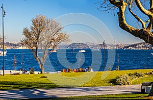 Sarayburnu Park Bosphorus and Bosphorus Bridge Panoramic View Istanbul photo