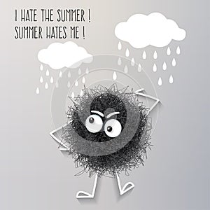 Sarcasm summer banner with fluffy black creature photo