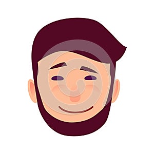 Sarcastic Smile on Cartoon Man Face Illustration