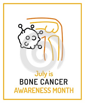 Sarcoma and bone cancer awareness month in july. photo