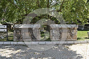 Sarcophagi in the ancient city of Aphrodisias