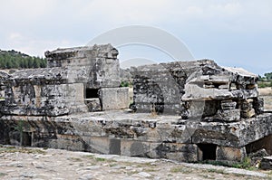 Sarcophagi,  Necropolis, Hierapolis or Holy City, Pamukkale, Denizli Province, Turkey