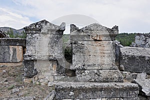 Sarcophagi, Necropolis, Hierapolis, Pamukkale, Denizli Province, Turkey
