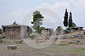 Sarcophagi,  Necropolis, Hierapolis, Pamukkale, Denizli Province, Turkey
