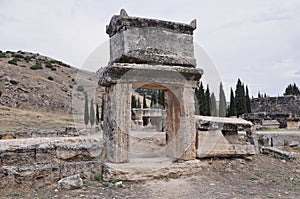 Sarcophagi, Necropolis, Hierapolis, Pamukkale, Denizli Province, Turkey