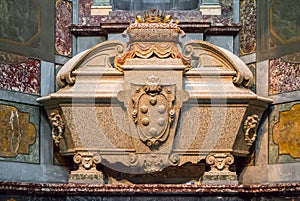 Sarcophagus of Cosimo II in Medici chapel, Florence, Italy