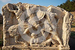 Sarcophagus detail, Ephesus, Turkey photo