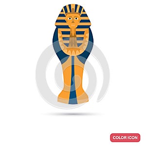 Sarcophagus of the pharaoh color flat icon for web and mobile design