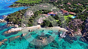 Sardegna island best beaches of Costa Smeralda. aerial video.  Italy