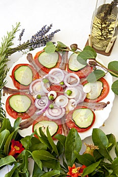 Sardine fillets with Mediterranean herbs