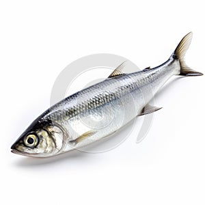 Sardine Fish Photo In Firmin Baes Style On White Background photo