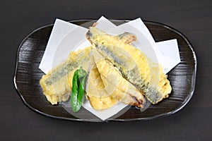 Sardine TEMPURA with green pepper