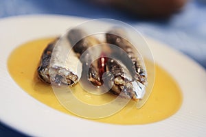 Sardines on a plate